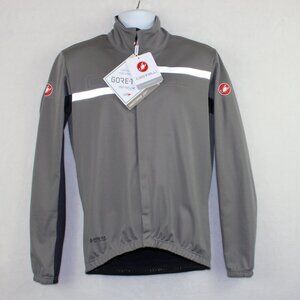 Castelli Transition Grey Silver Cycling Zip Jacket (Men Large)
